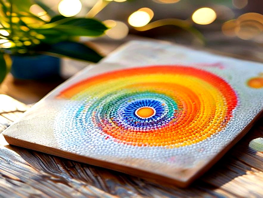 Enhanced finished Acrylic Dot Rainbow finished project photo