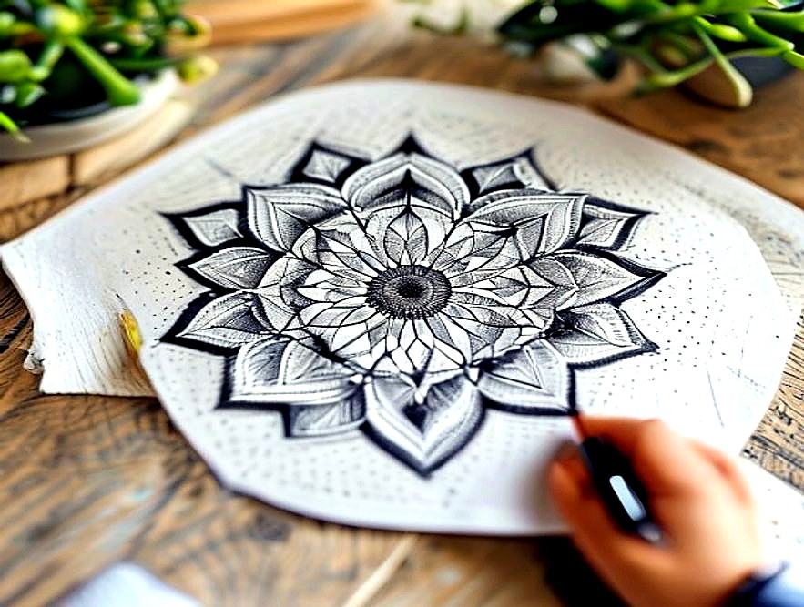 Enhanced finished Beginner Mandala Circle finished project photo