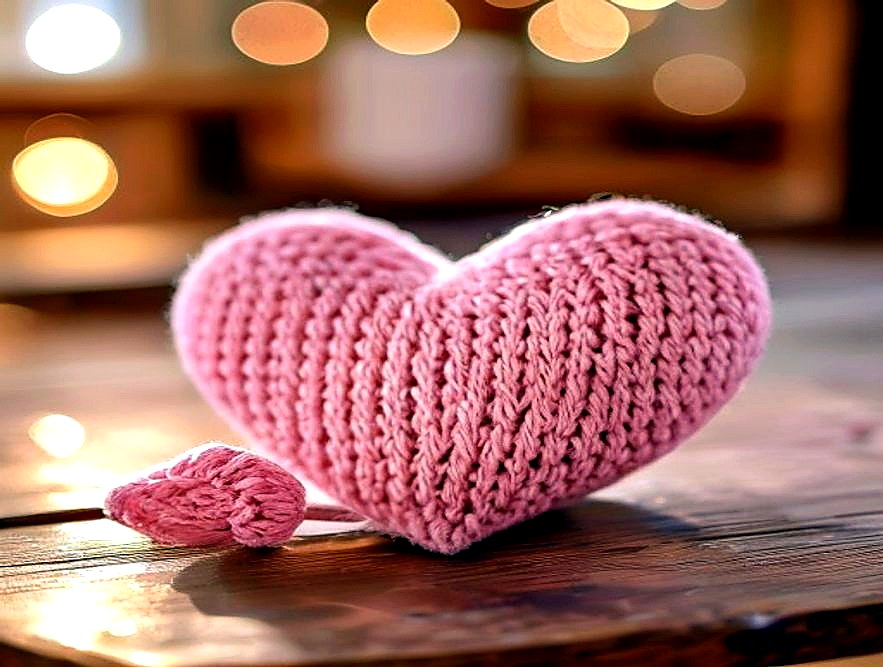 Enhanced finished Chunky Crochet Heart finished project photo