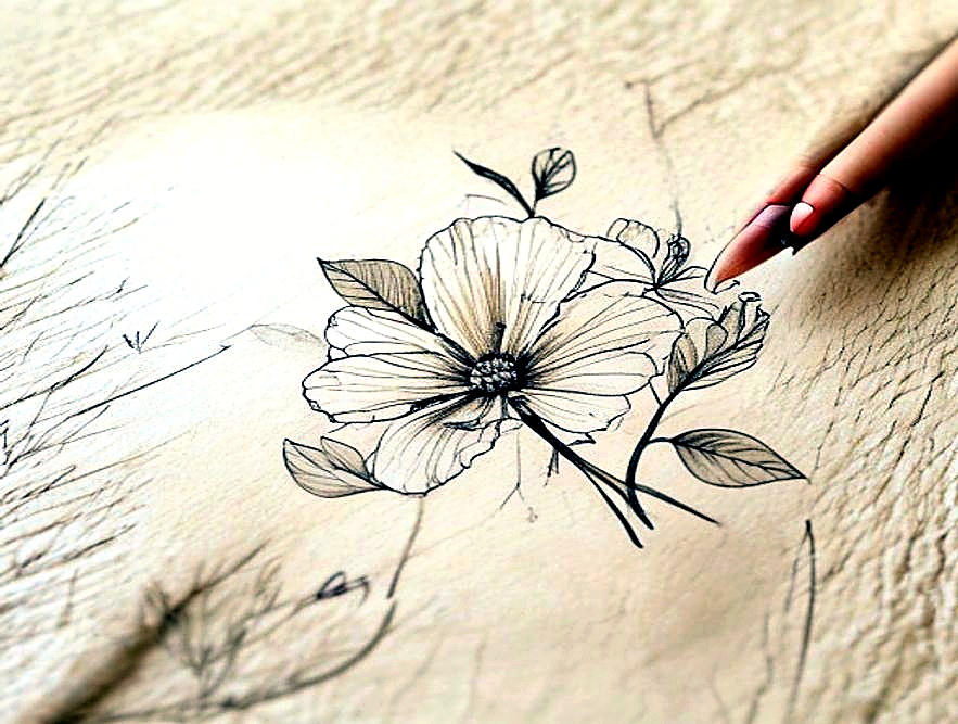 Enhanced finished Five-Minute Flower Study finished project photo