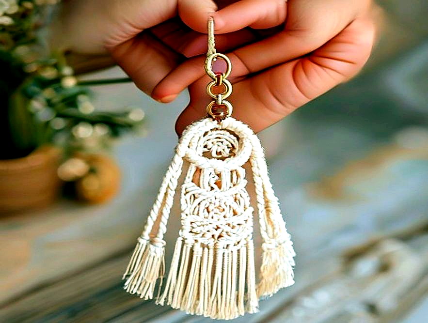 Enhanced finished Macramé Keychain Loop finished project photo