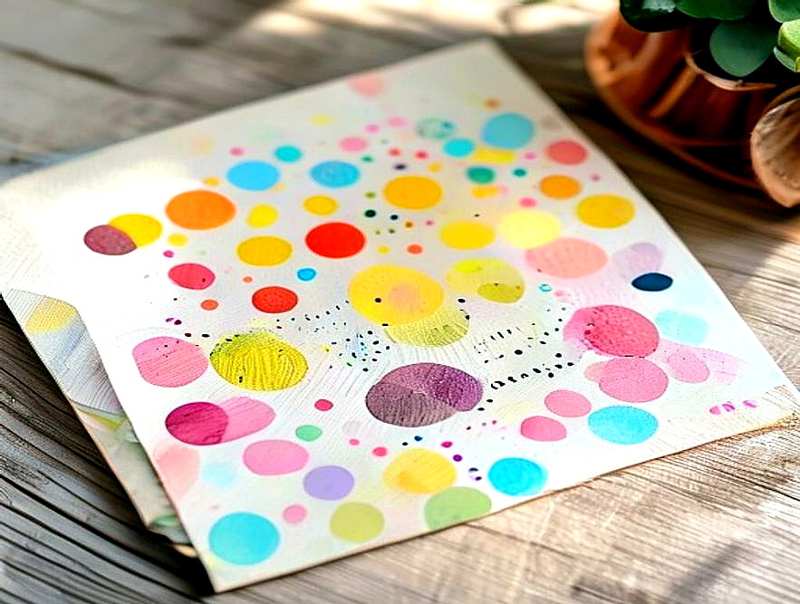 Enhanced finished Painted Dot Greeting Card finished project photo