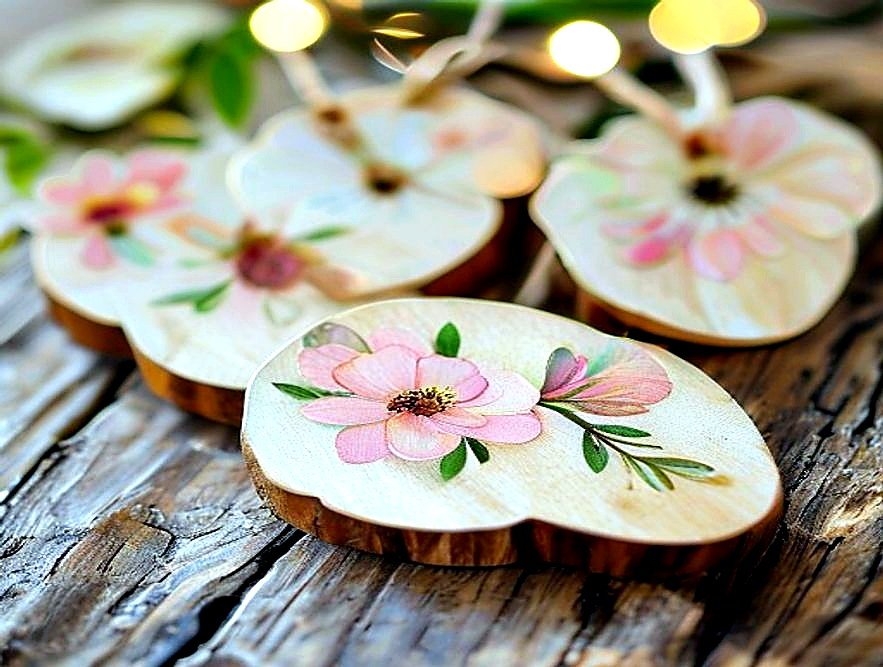 Enhanced finished Painted Wood Slice Tag finished project photo