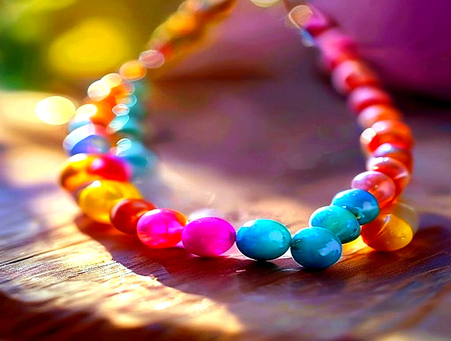 Enhanced finished Paper Bead Necklace finished project photo