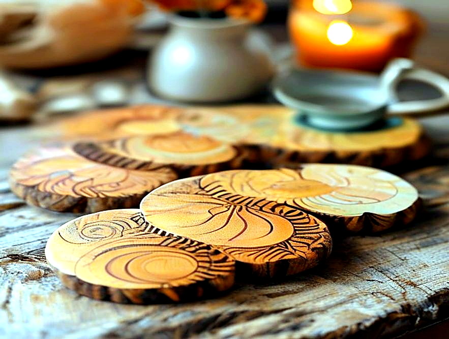 Enhanced finished Scrap Wood Coaster finished project photo