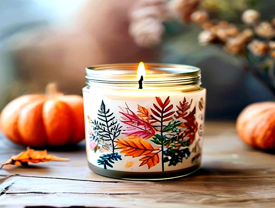 Enhanced finished Seasonal Candle Sticker finished project photo