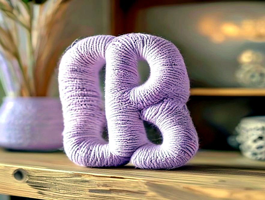 Enhanced finished Simple Yarn Wrapped Letter finished project photo