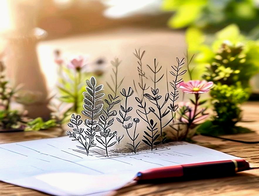 Enhanced finished Tiny Doodle Garden finished project photo