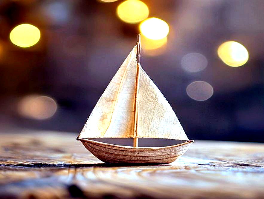 Enhanced finished Tiny Driftwood Boat finished project photo