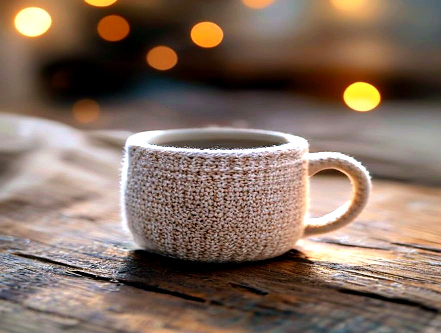 Enhanced finished Tiny Knit Coaster finished project photo