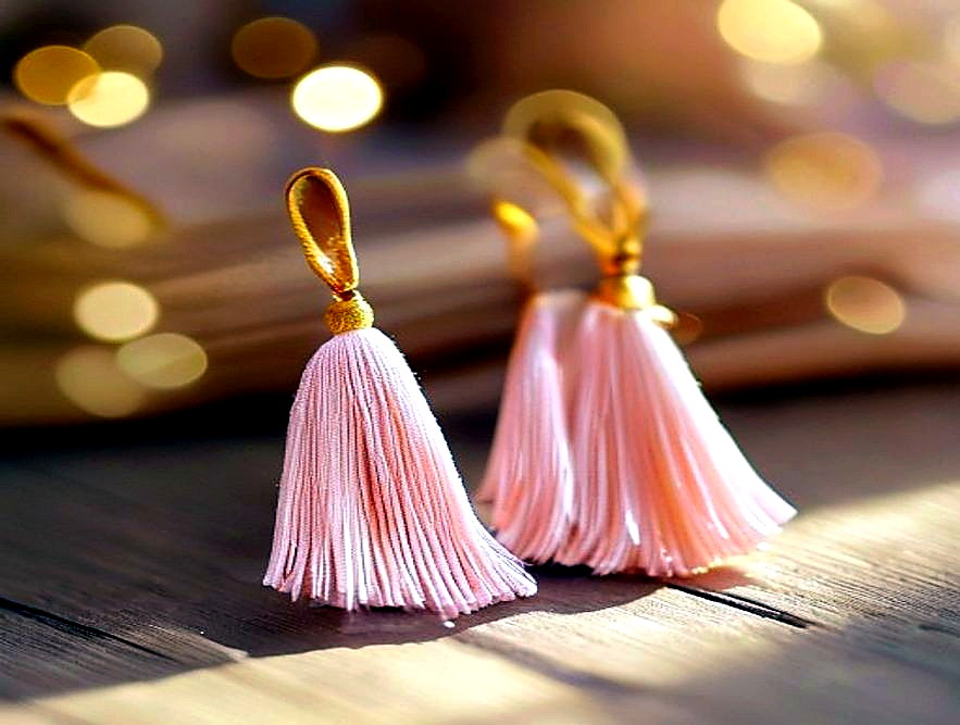 Enhanced finished Tiny Tassel Earrings finished project photo
