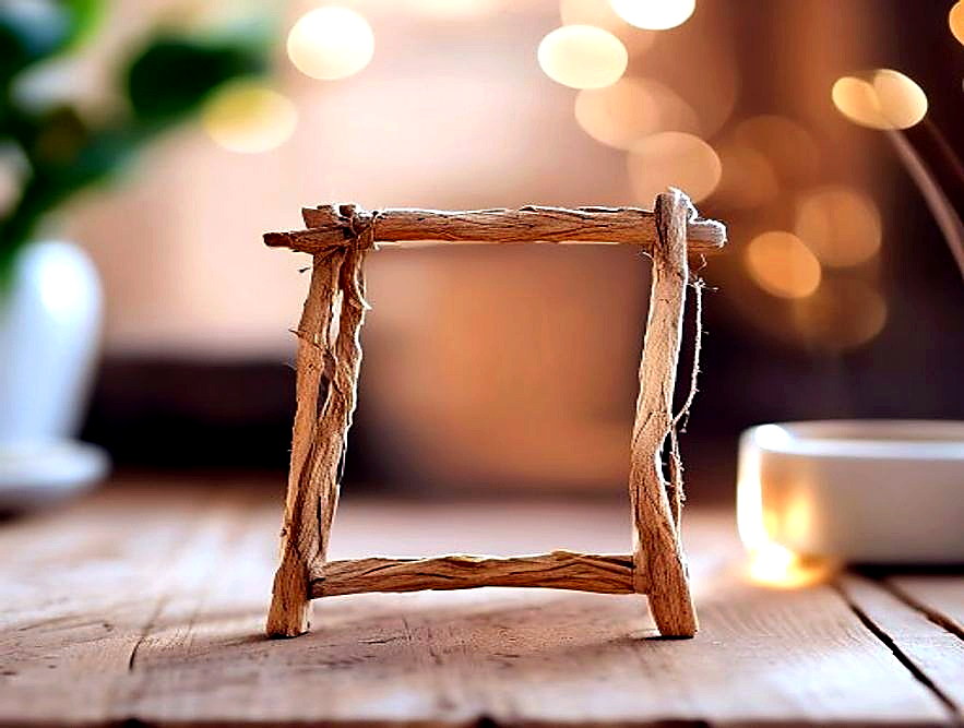 Enhanced finished Twig Photo Holder finished project photo
